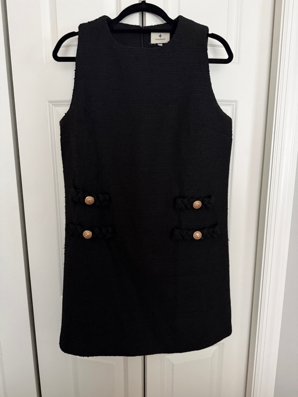 Tuckernuck Black Tweed Sleeveless Jackie Dress